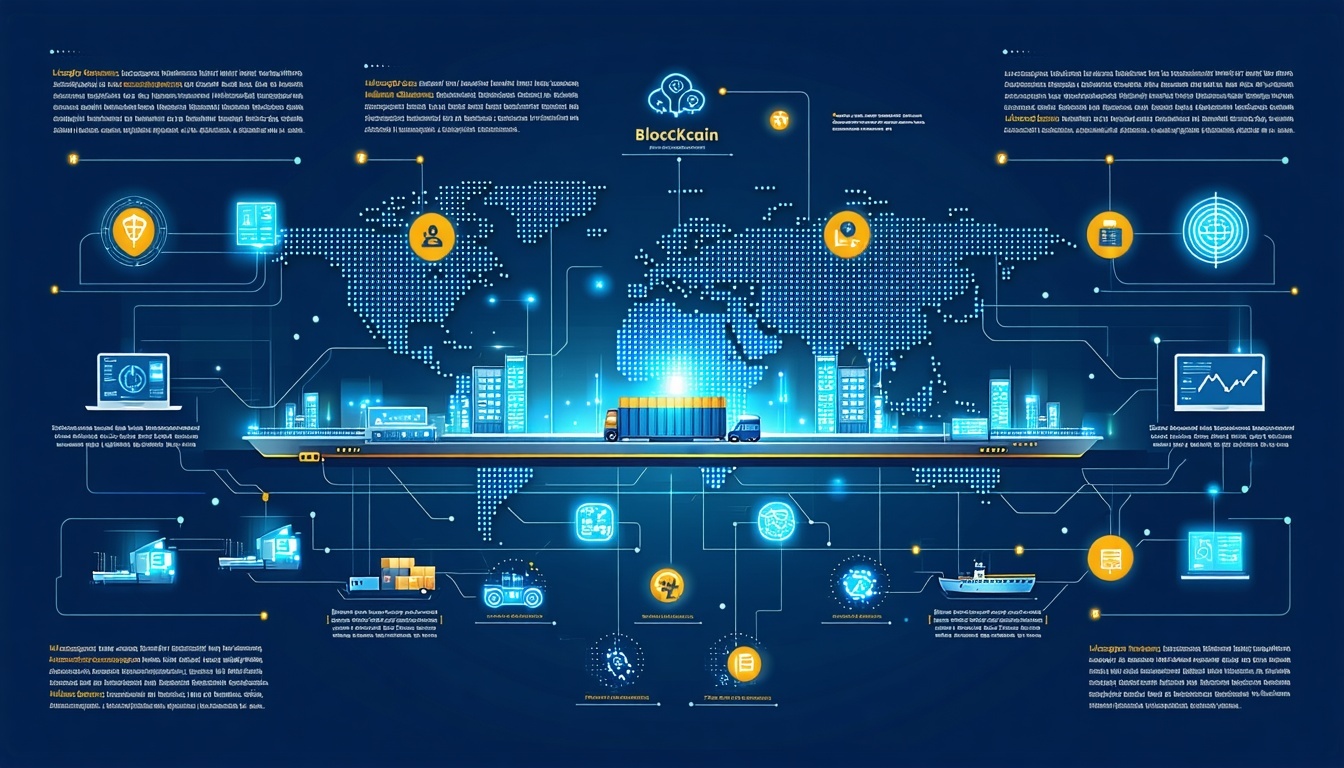 Infographic of Logistics Hub with Digital Transformation Technologies